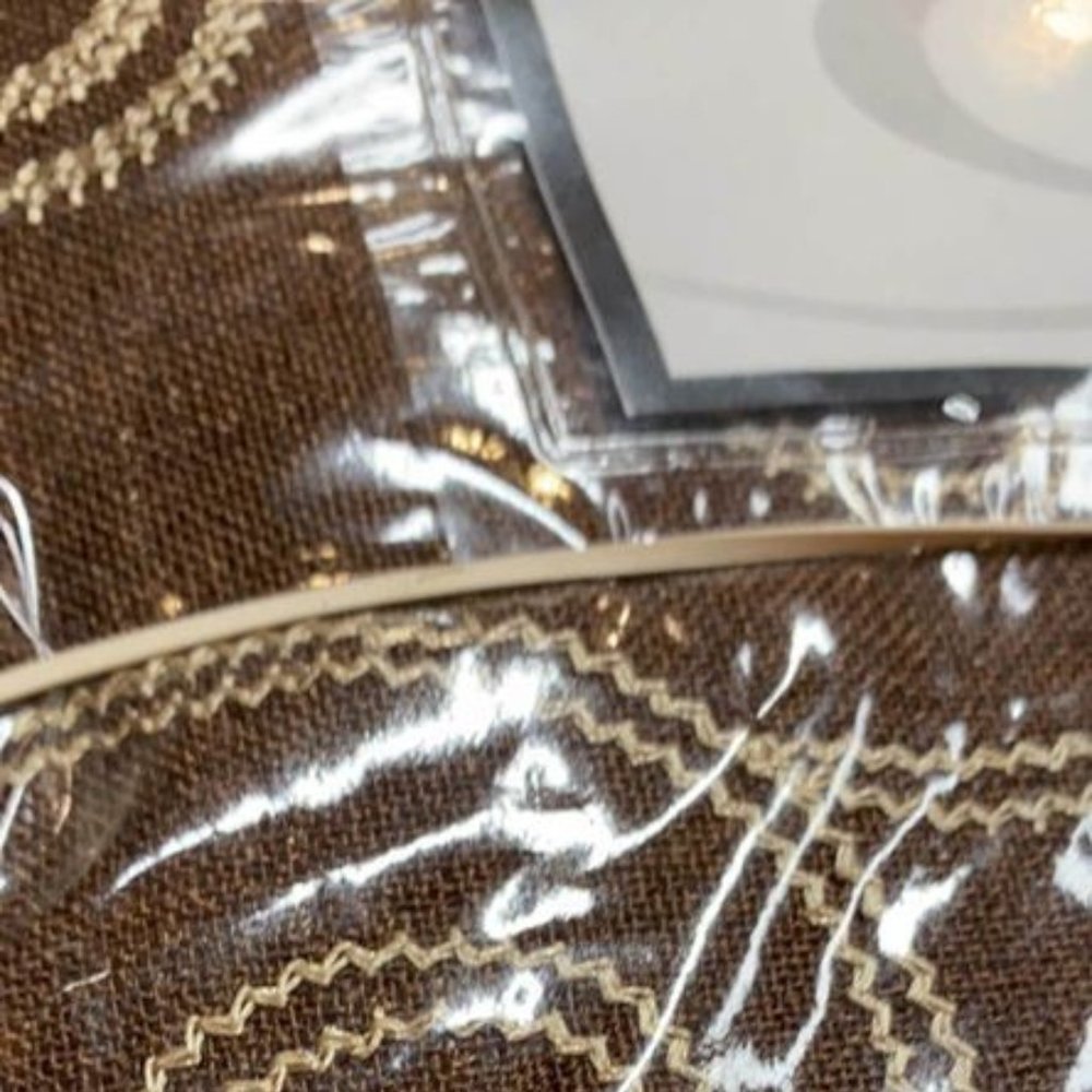 2 - 51 x 1 20 semi sheer brown with gold design curtain panels